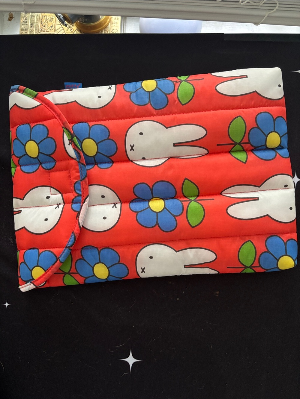 BAGGU Red Floral Bunny Quilted Tablet Sleeve